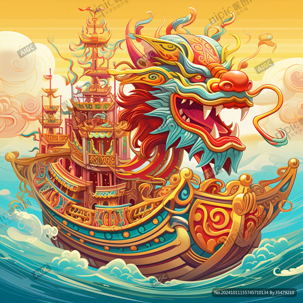 国潮龙头插画