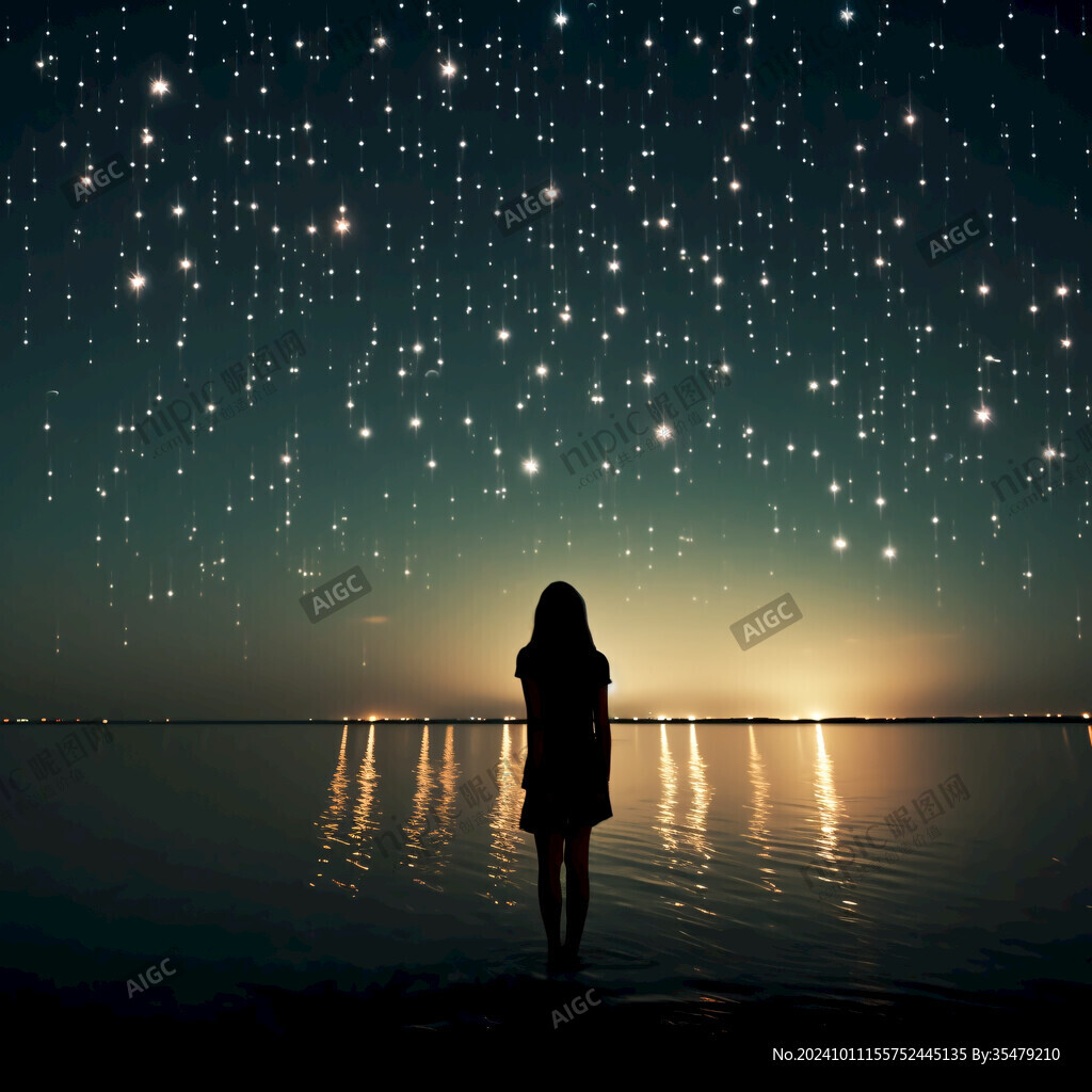 星辰大海女孩背影