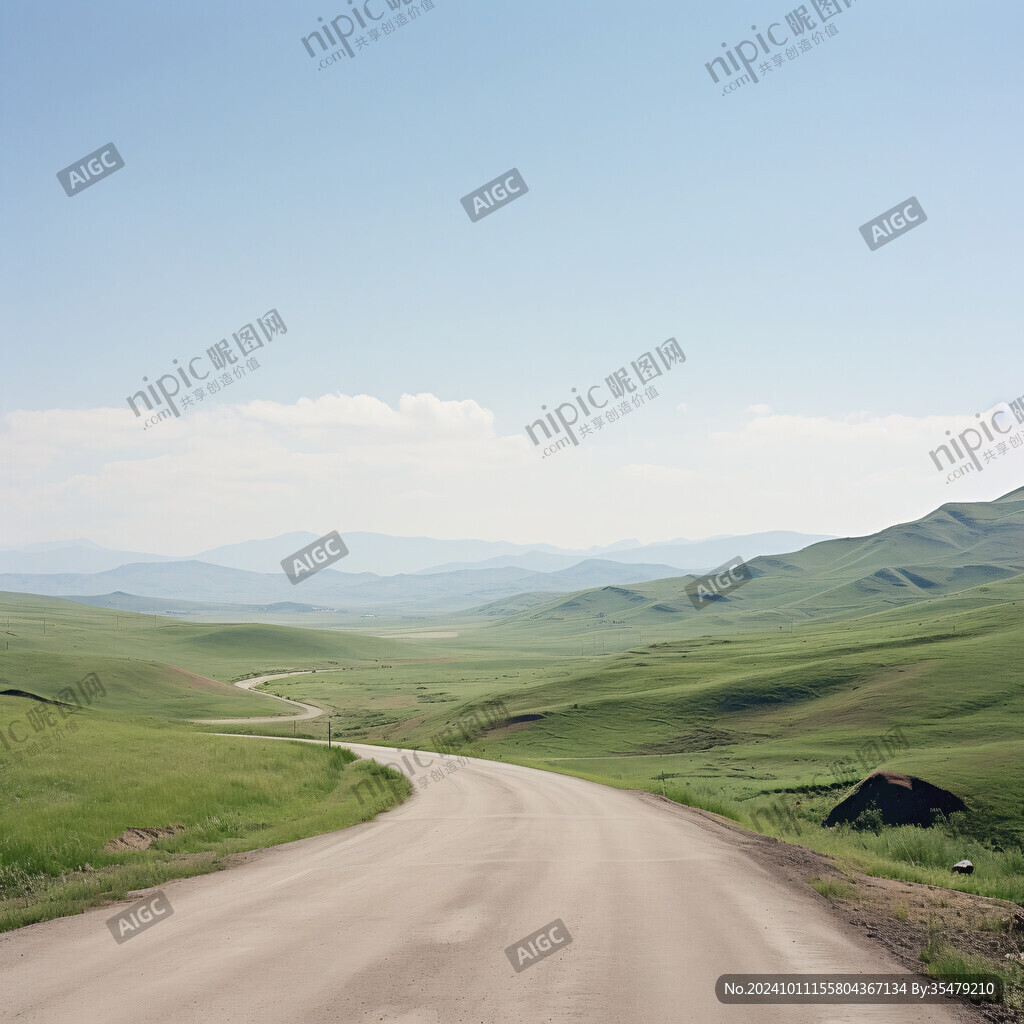 草原山坡公路