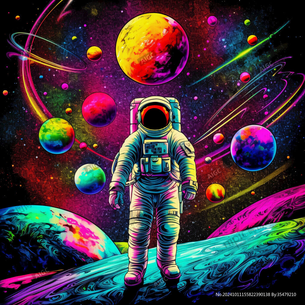 创意彩色缤纷宇宙插画
