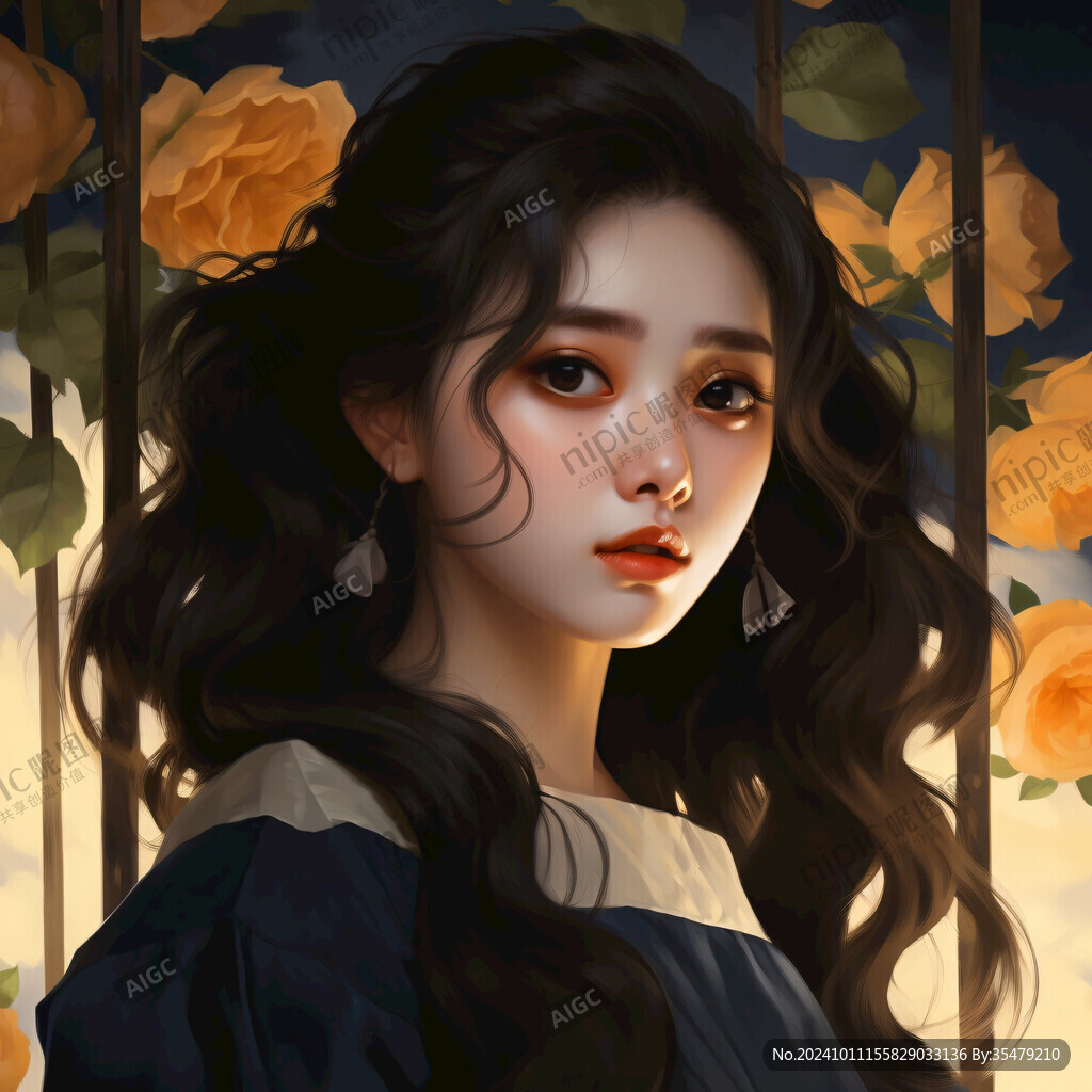 板绘少女插画