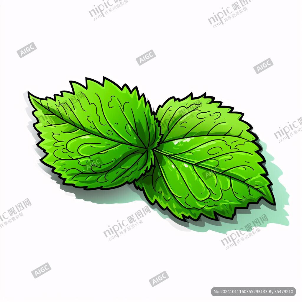 手绘薄荷插画