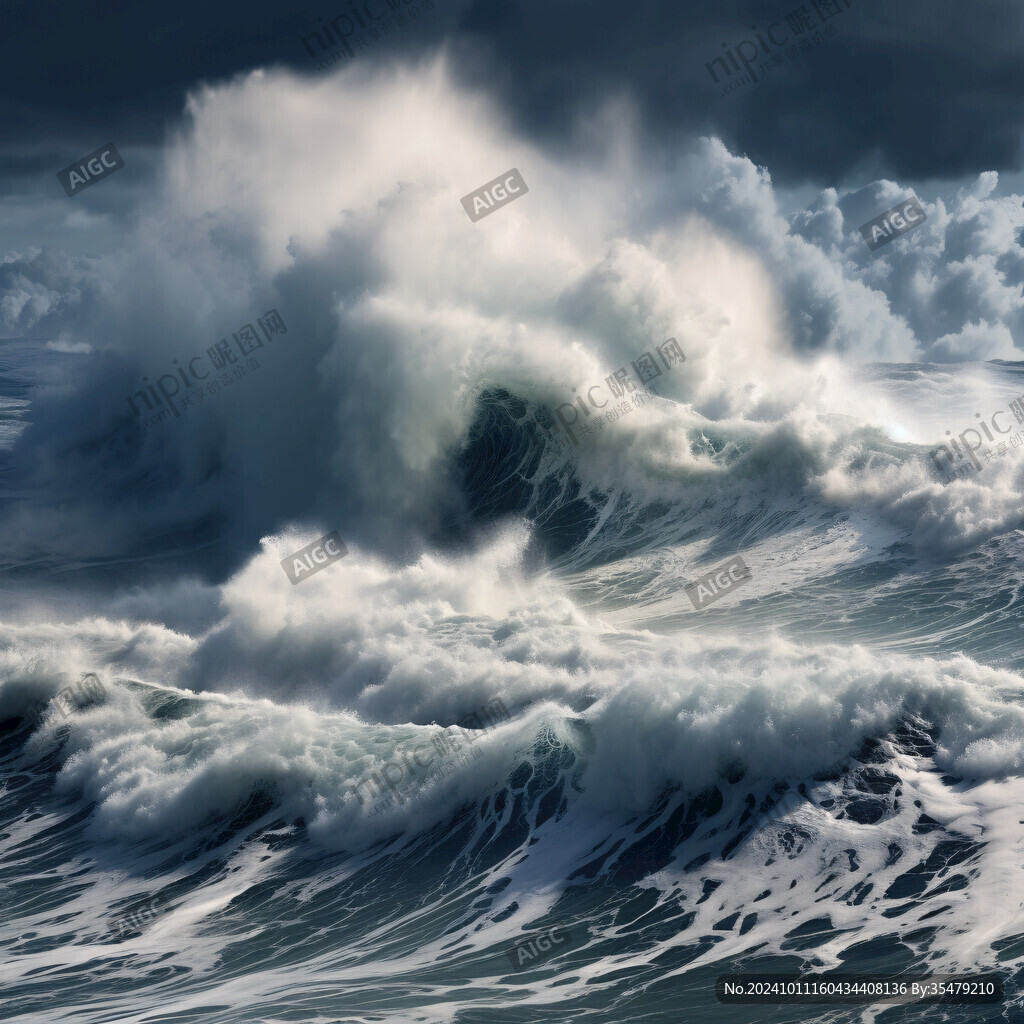 波涛海涛壁画海波海浪