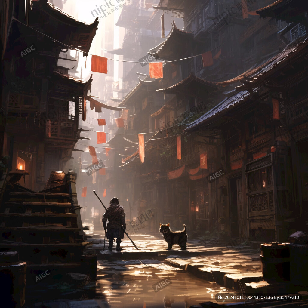 场景赛博插画
