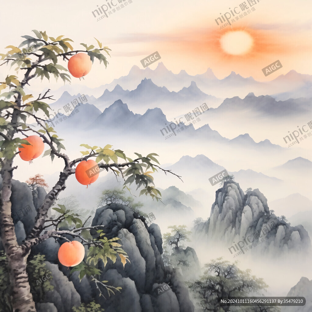 旭日东升插画