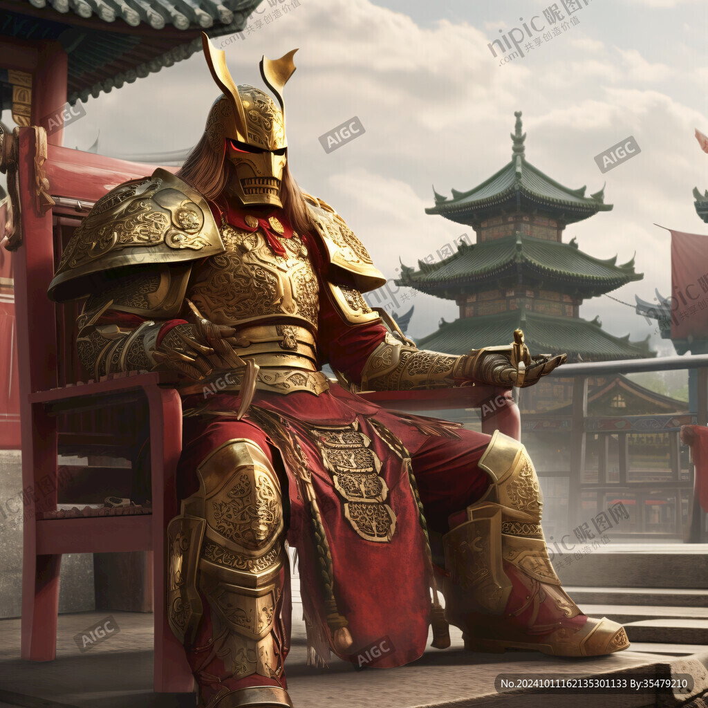 唐代甲胄武将雕塑