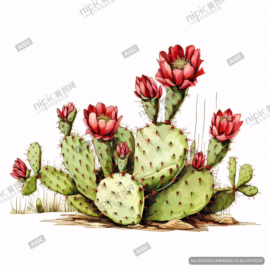 仙人掌植物插画