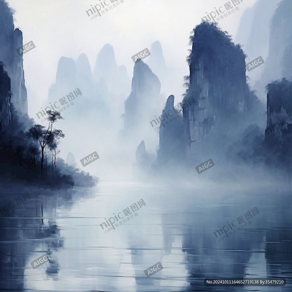 漓江烟雾图