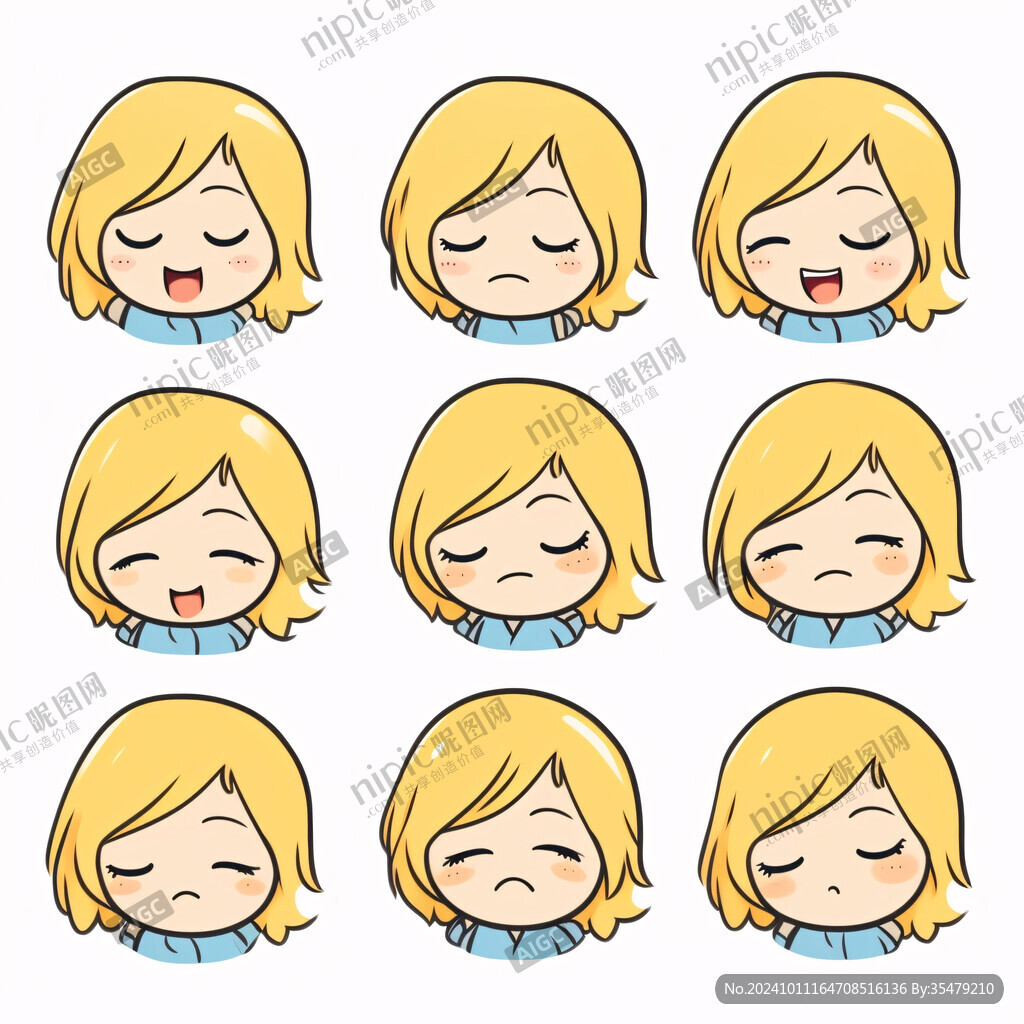 卡通可爱小女孩表情