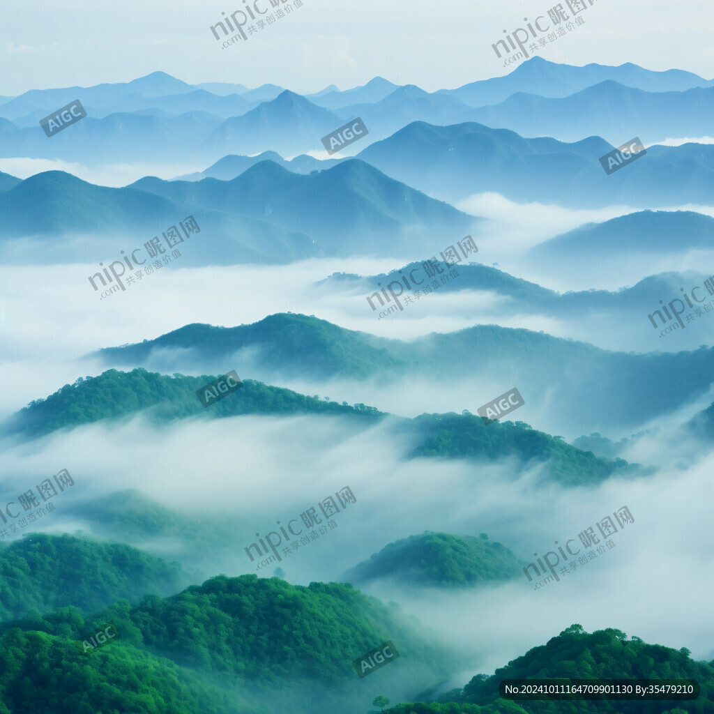 雾色山峦素材