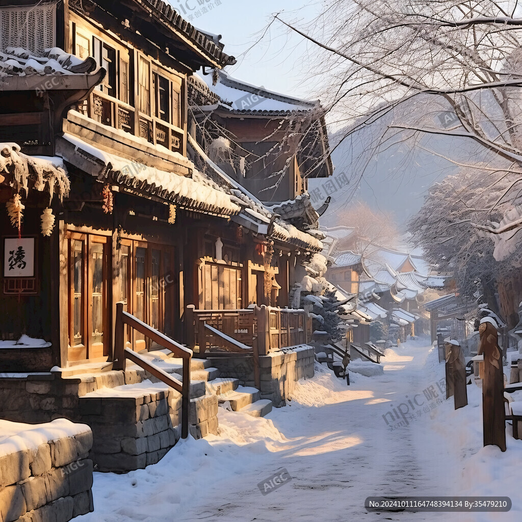 民俗街残雪