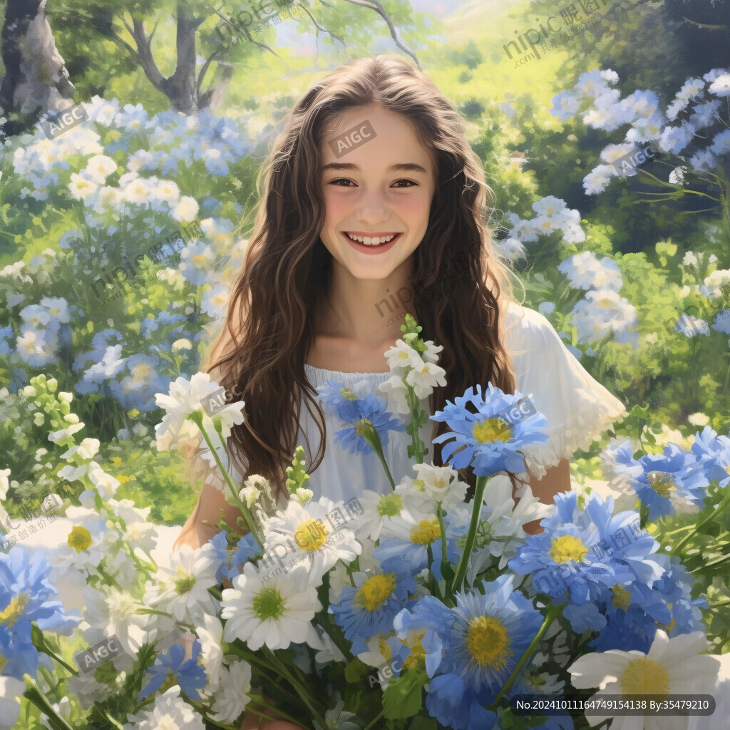 鲜花女孩头像
