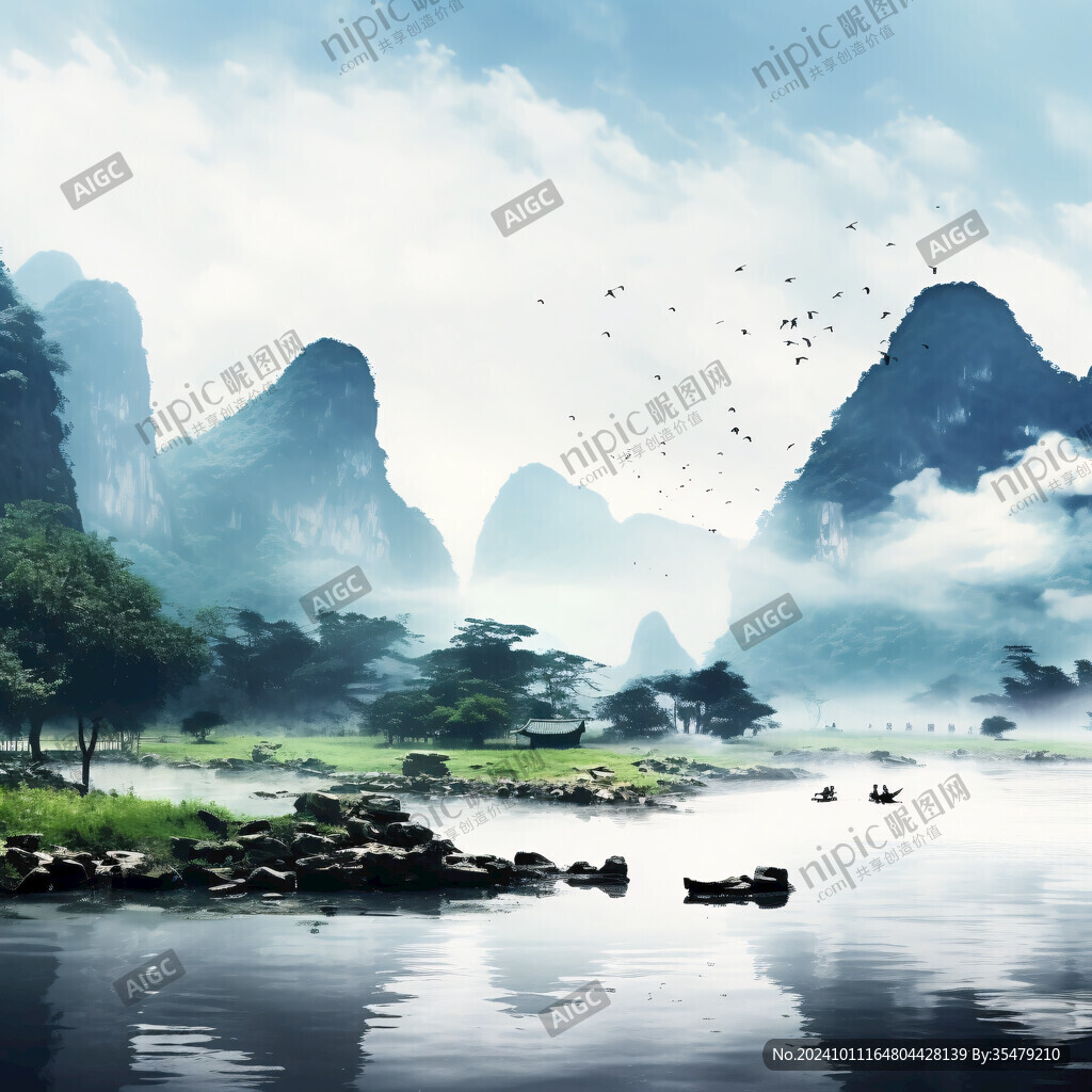 山水画漓江