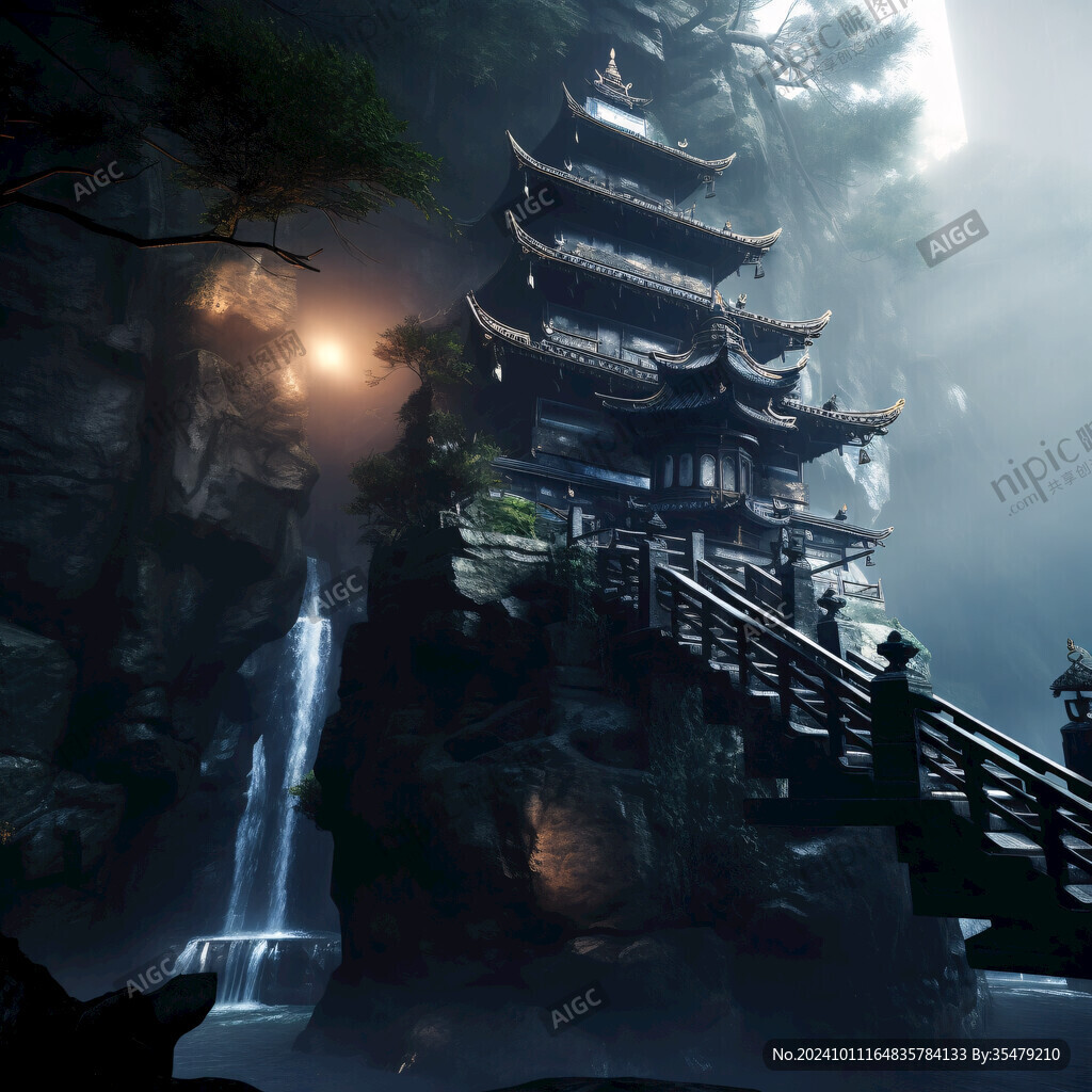 宫殿楼阁仙境仙人大殿