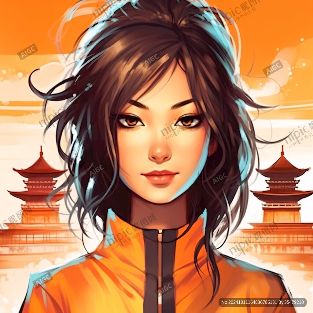 数字美女插画
