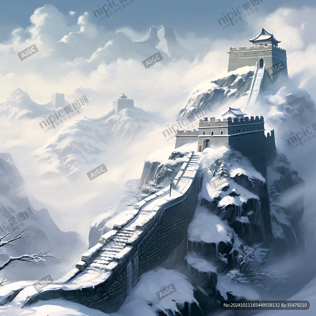 长城风景插画