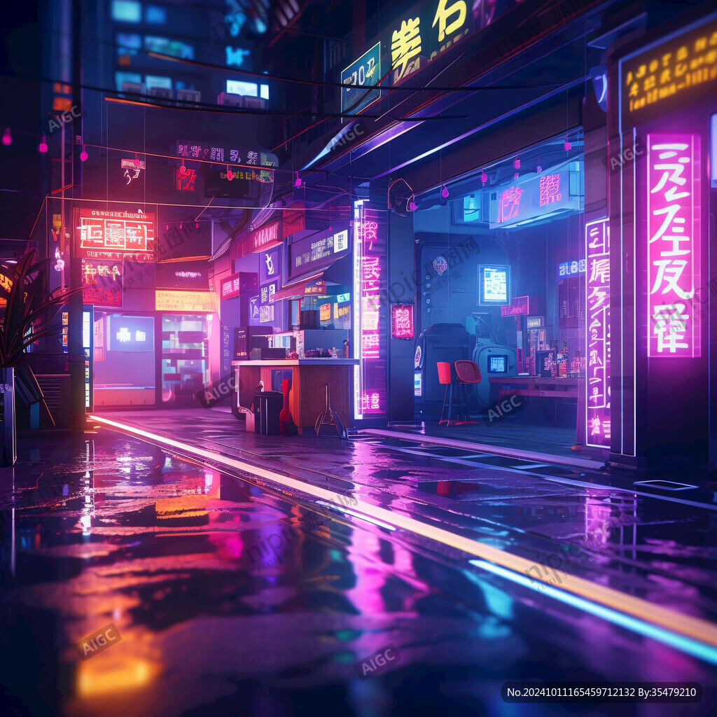 场景赛博插画