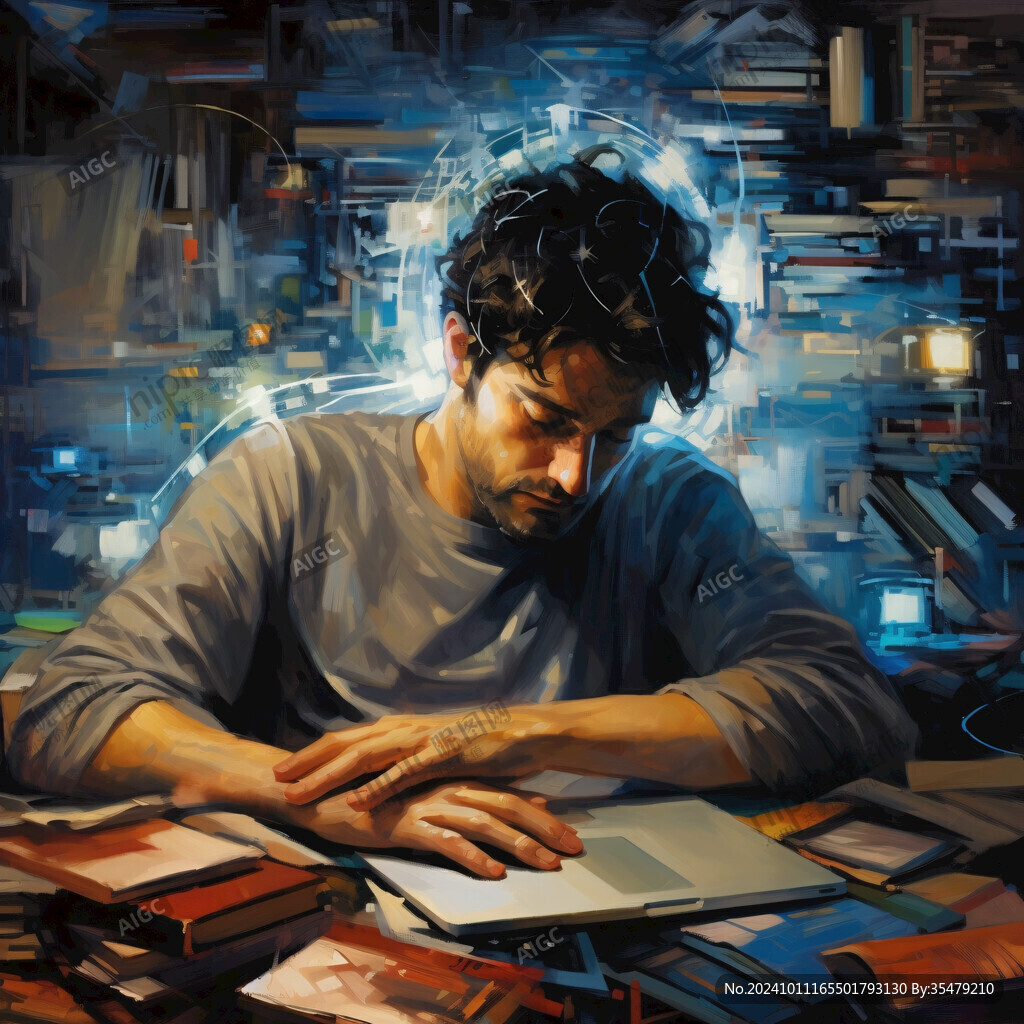 科技男插画