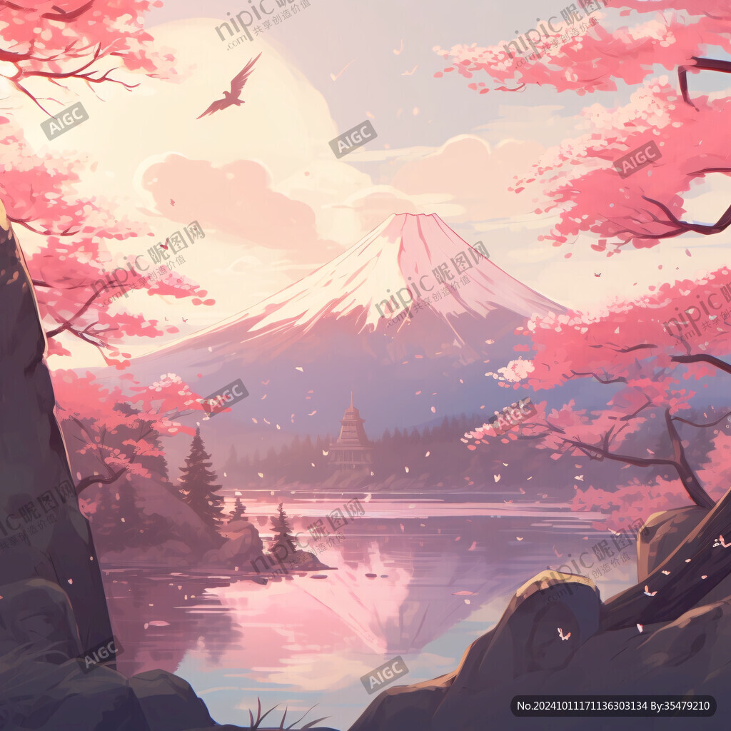 富士山插画