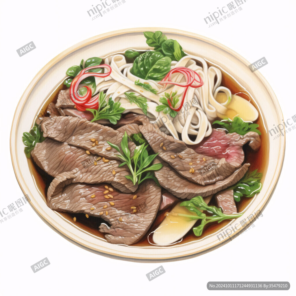 牛肉冷面插画