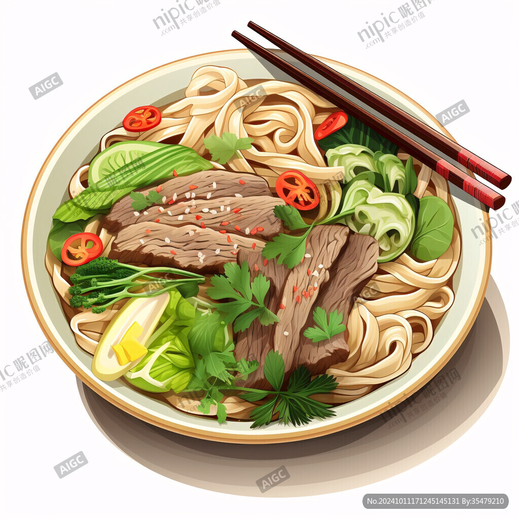 牛肉板面插画