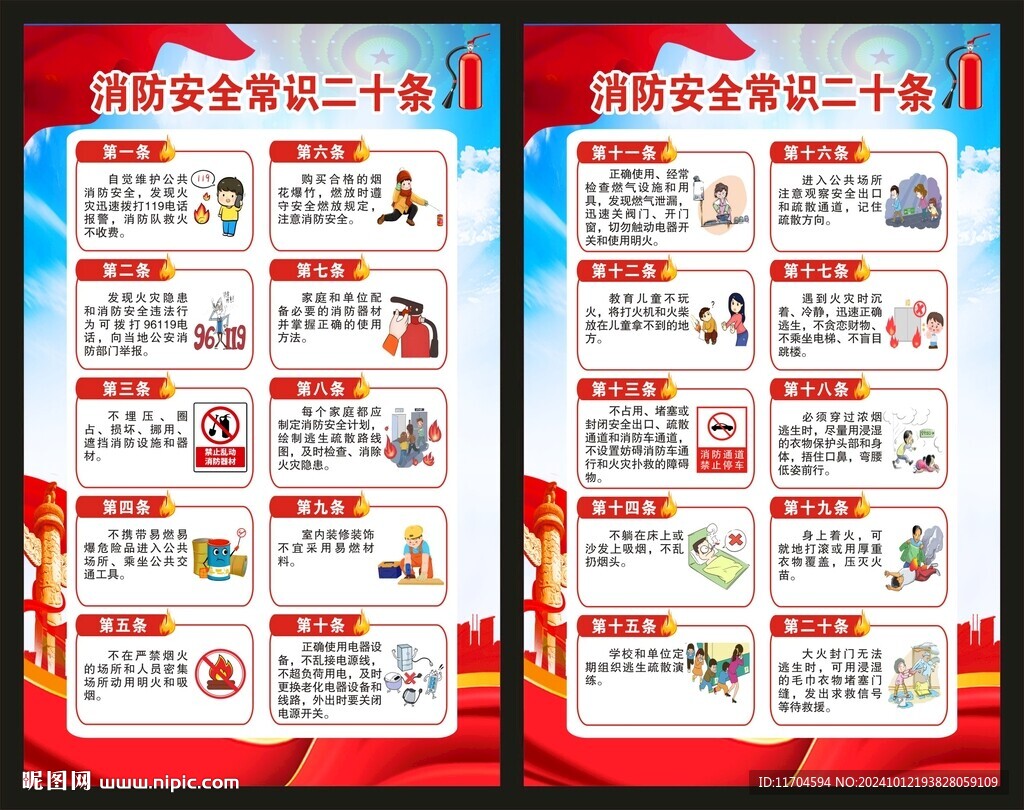 消防安全常识展板