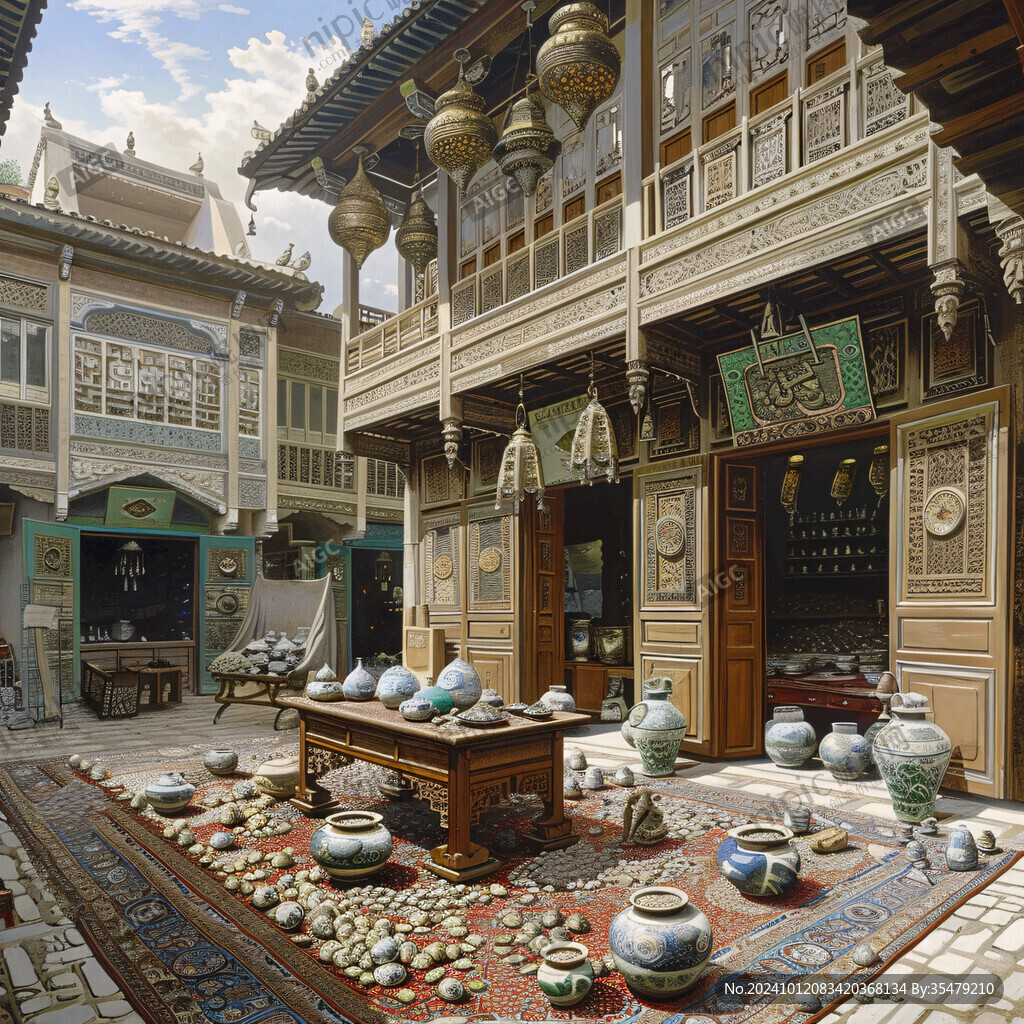 古代街景古代集市