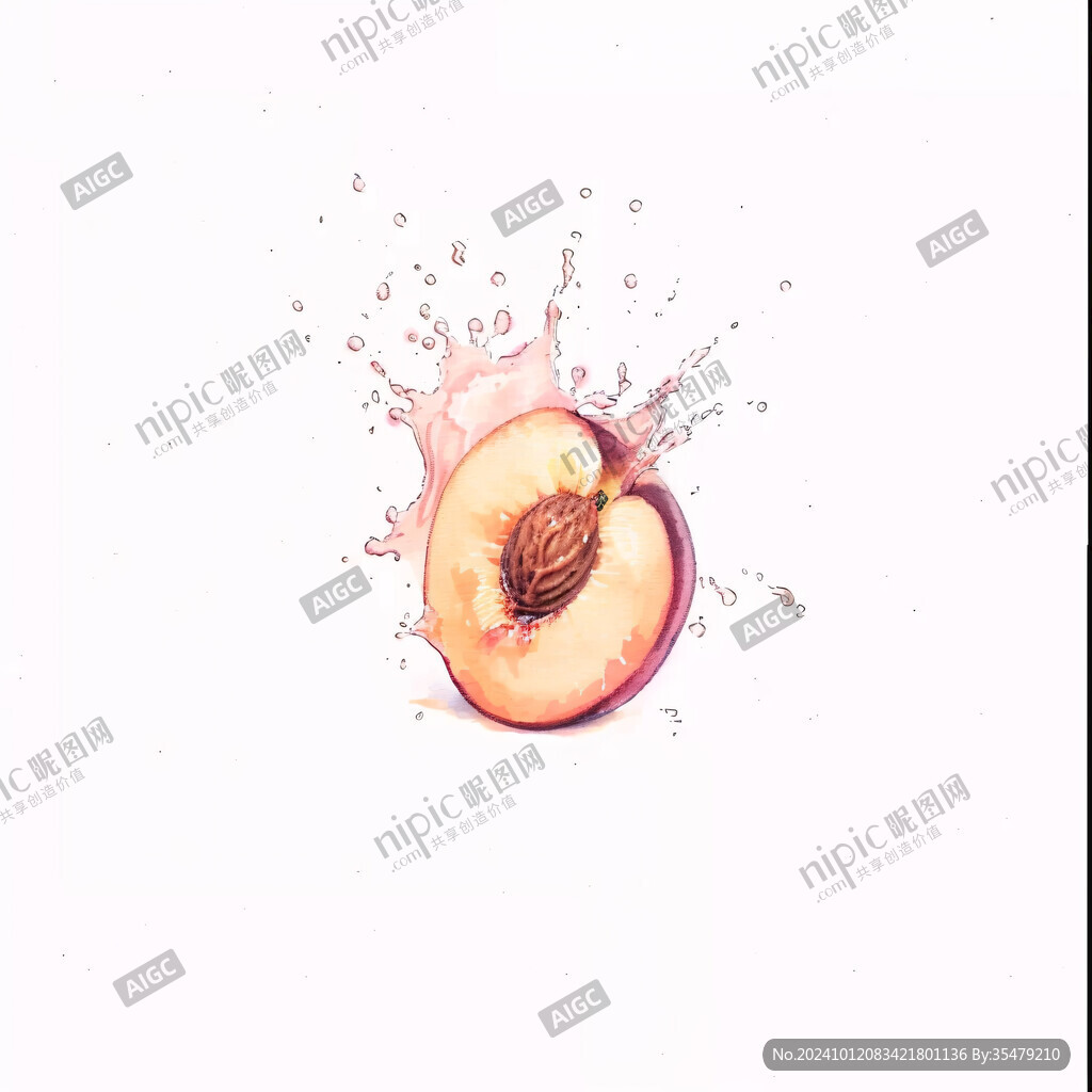 创意水蜜桃插画