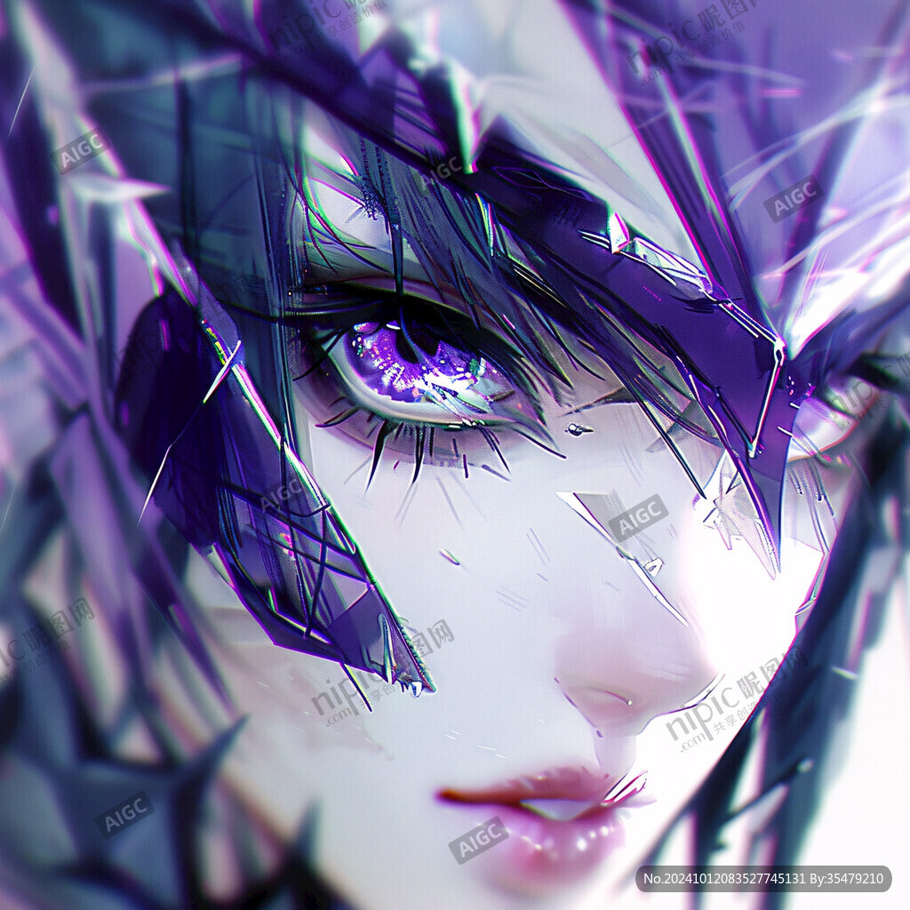 紫色眼睛画