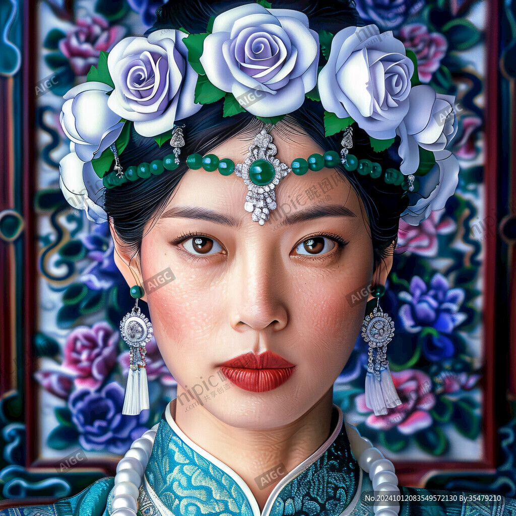清朝美女插画