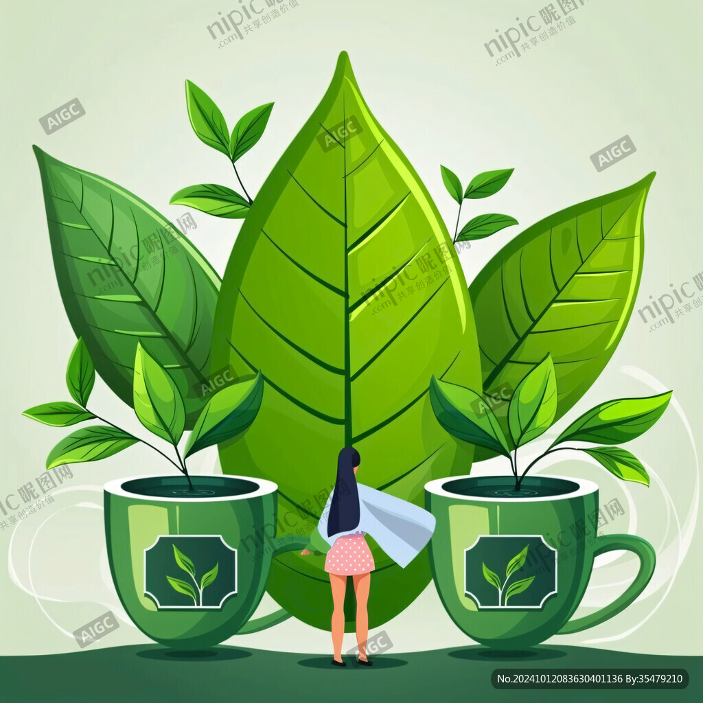 饮料杯子绿色植物