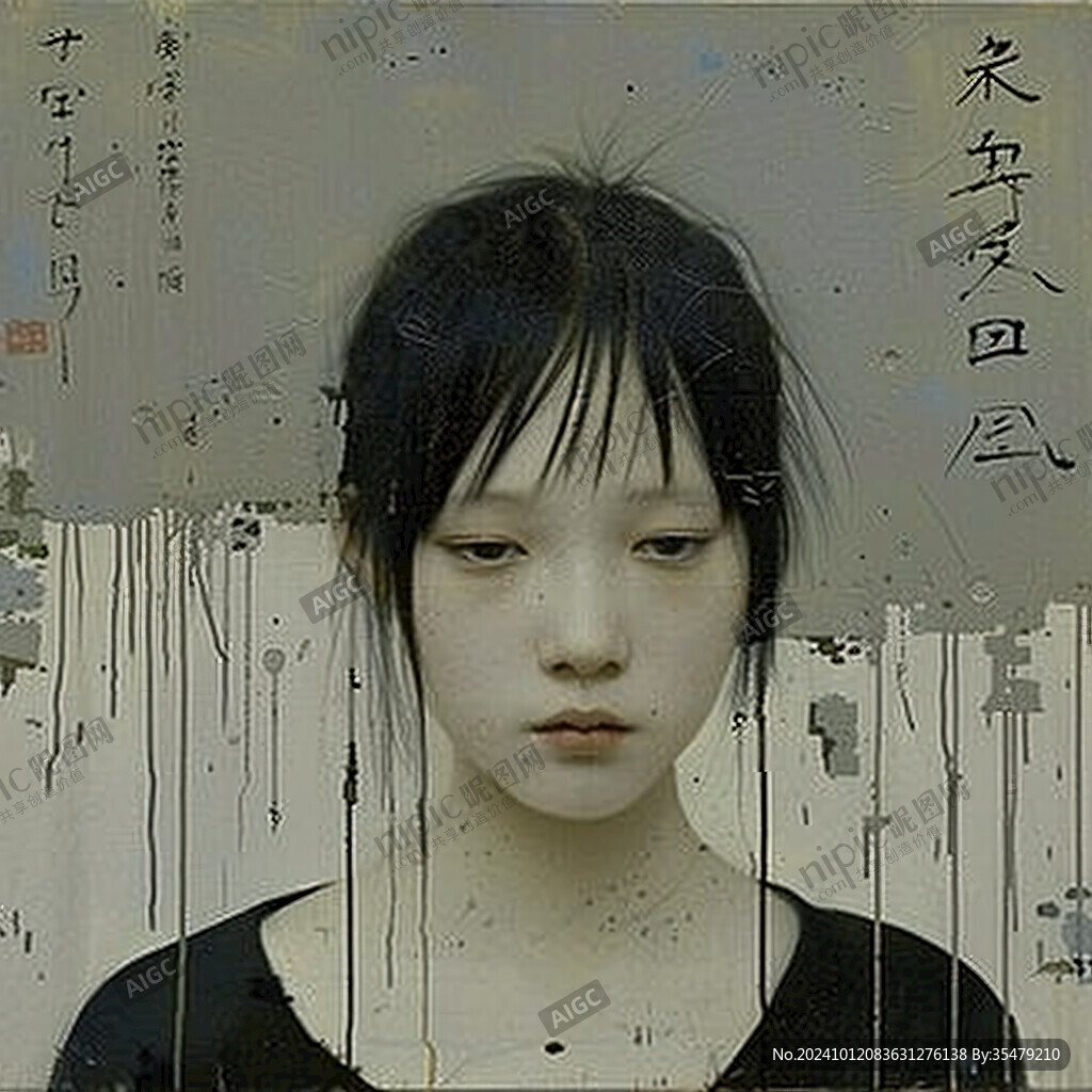 数字肖像插画