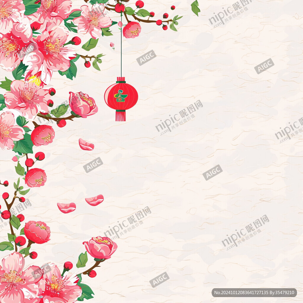 灯笼梅花背景图