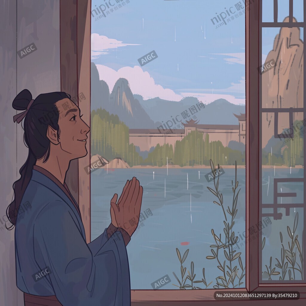 杜甫故里插画