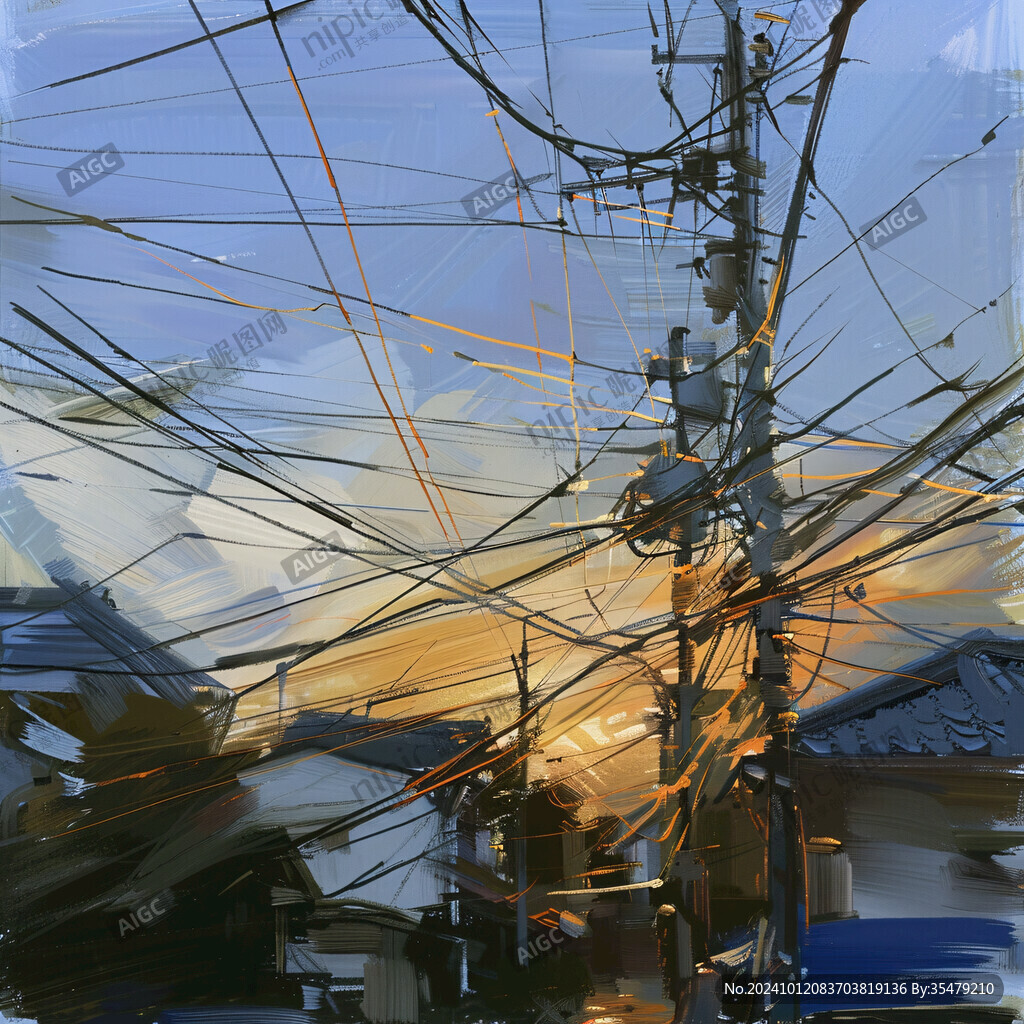 日落街道插画