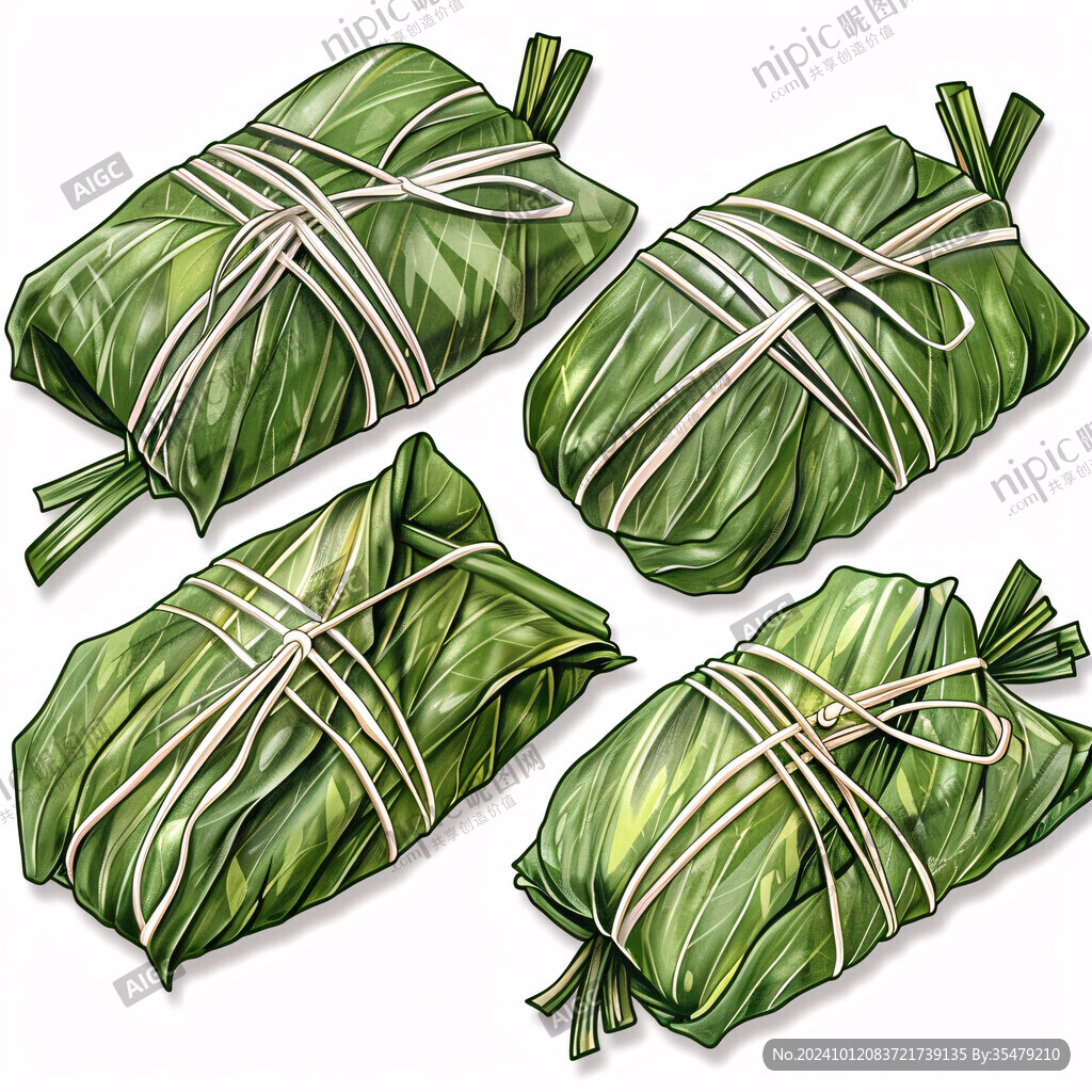 手绘一串粽子