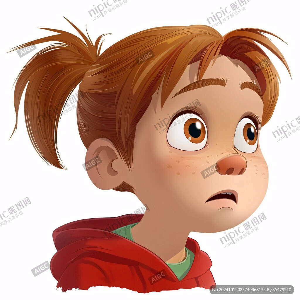 满脸通红大汗的小女孩