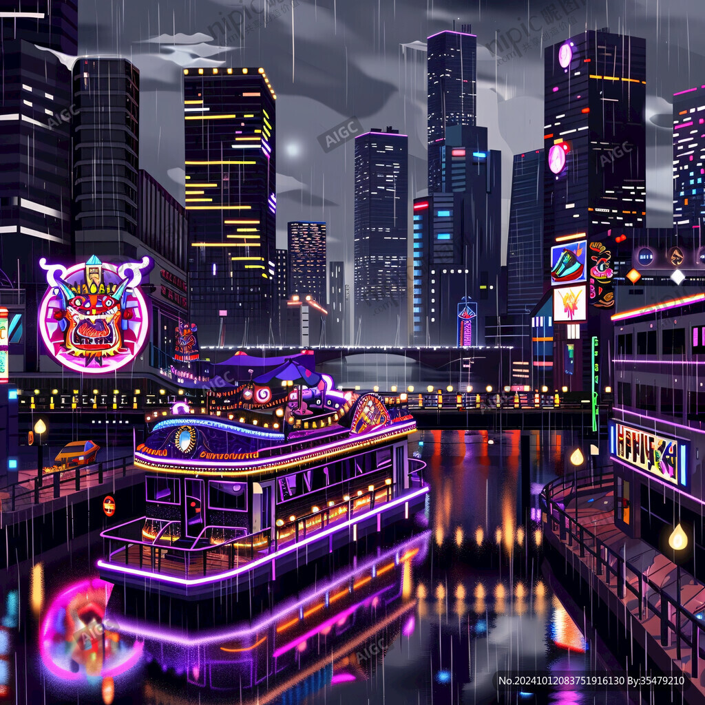 场景赛博插画