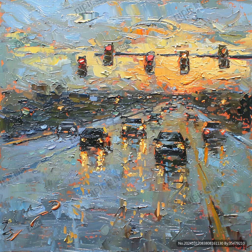 街道油画