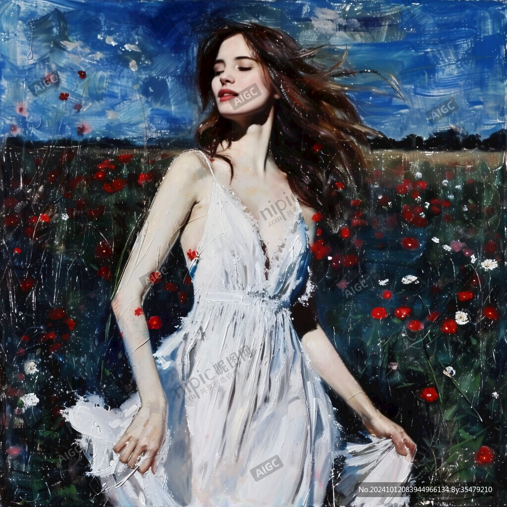 美女人物油画