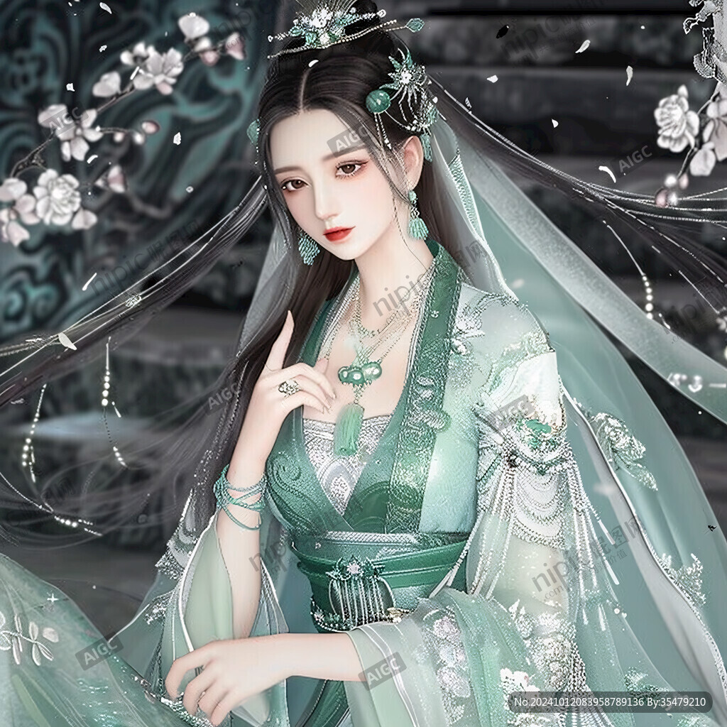 古装绿色女子
