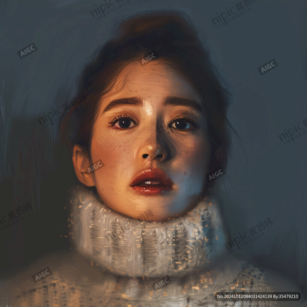 数字肖像插画