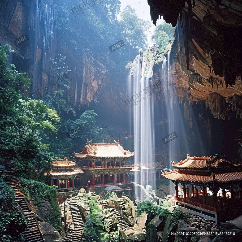 宫殿楼阁仙境仙人大殿