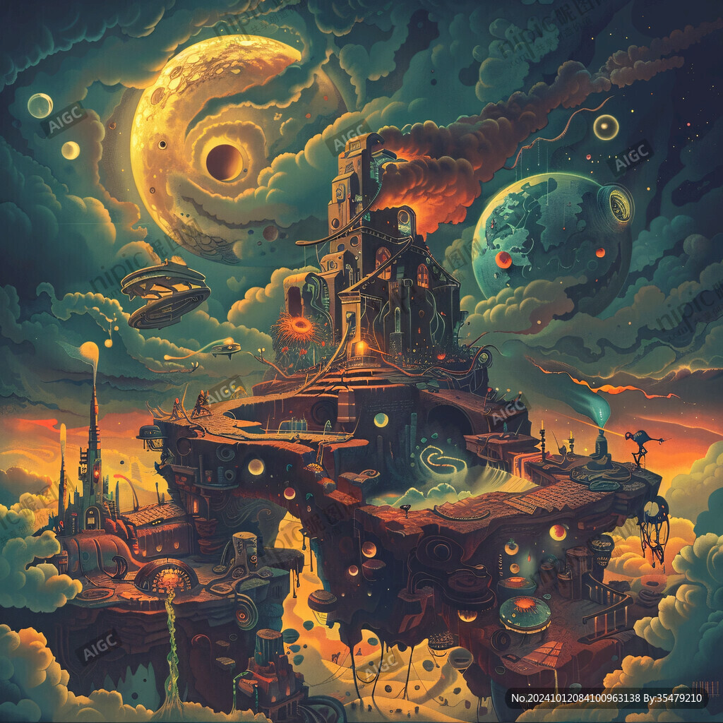 外星球幻想场景插画