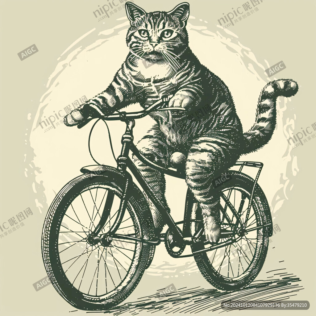 猫骑自行车