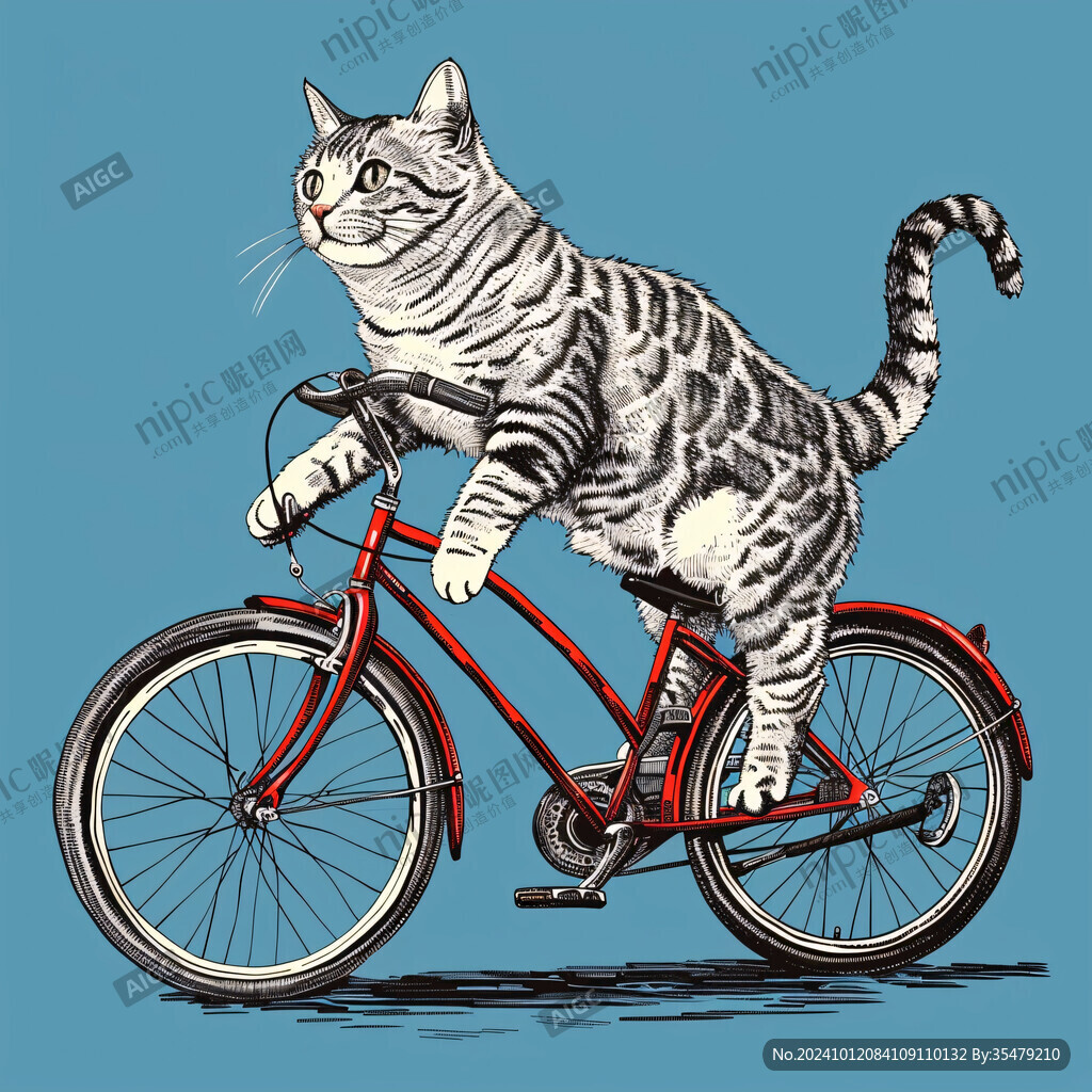 猫骑自行车