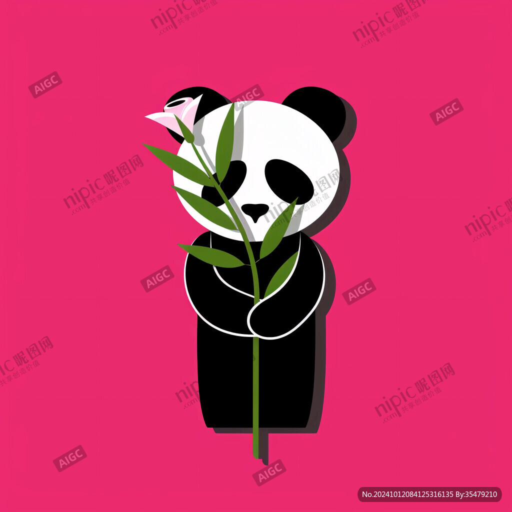 手捧花熊猫