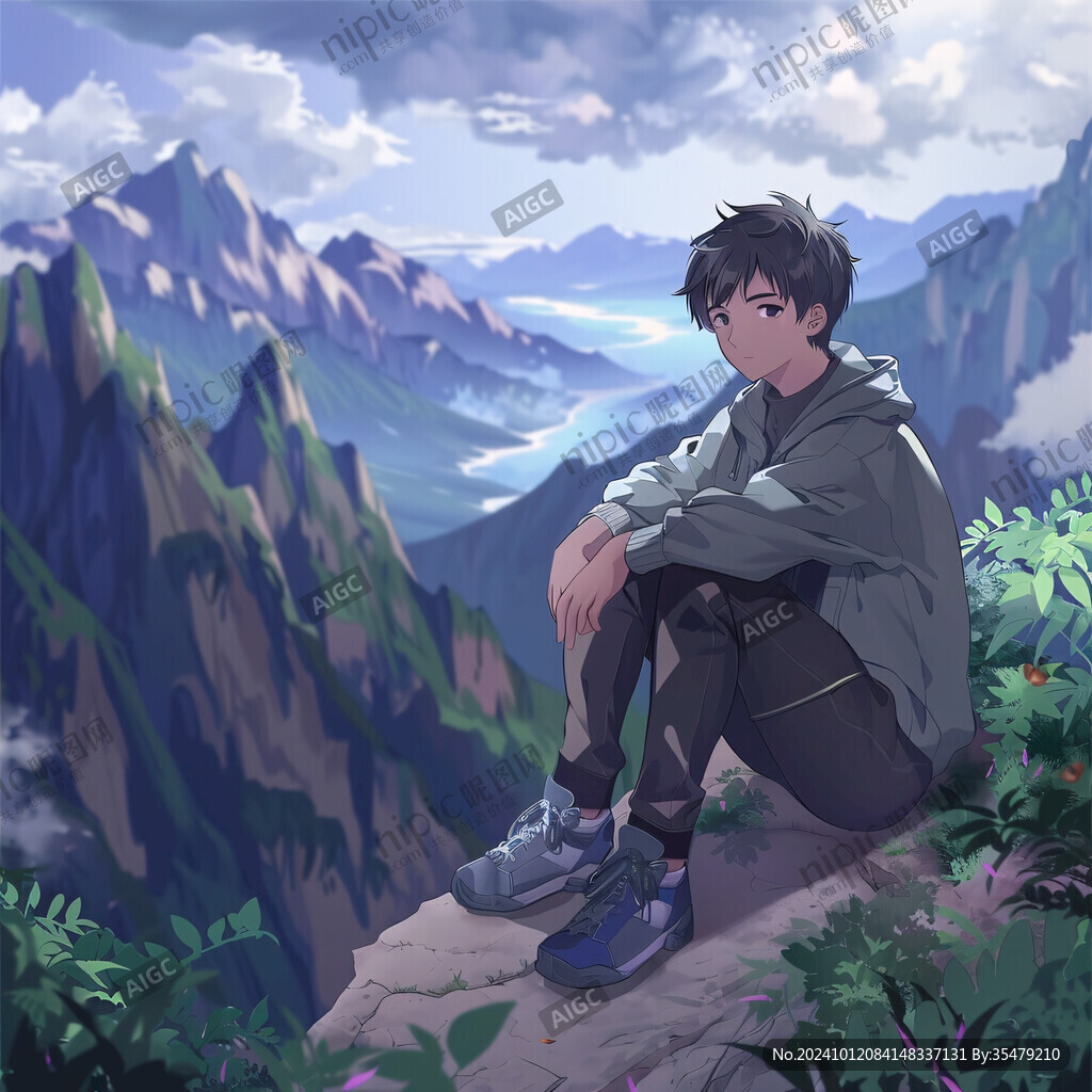 青春男孩插画