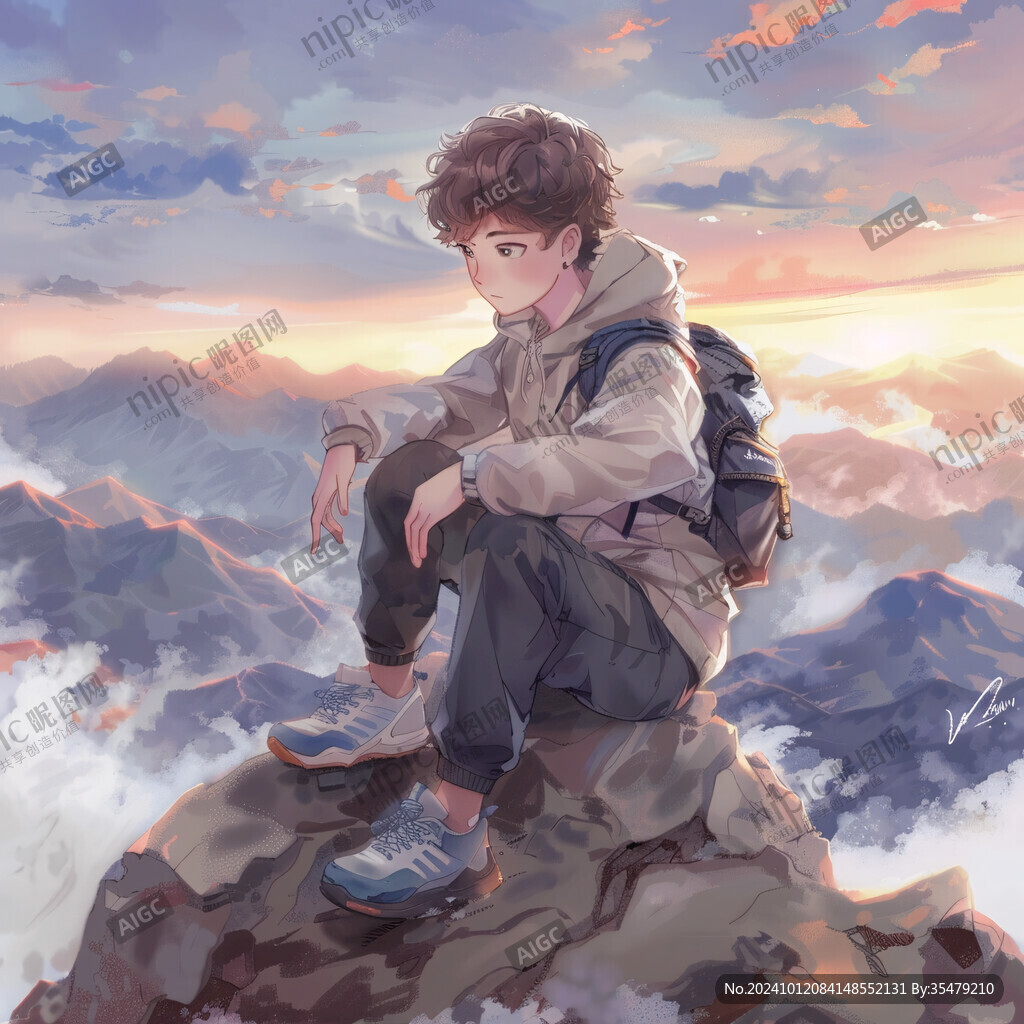 青春男孩插画
