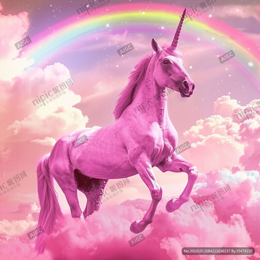 梦幻独角兽插画